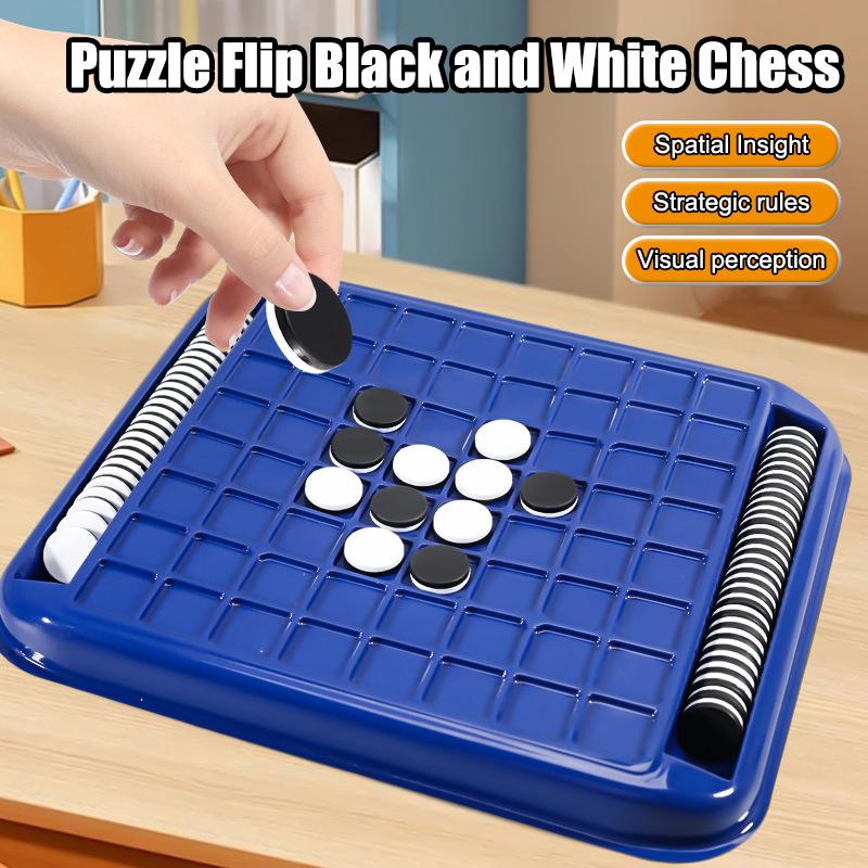 Overturn Chess Black White Chess Board Parent Child Interactive Party Two-Player Battle Tabletop Game Thinking Reasoning Toy