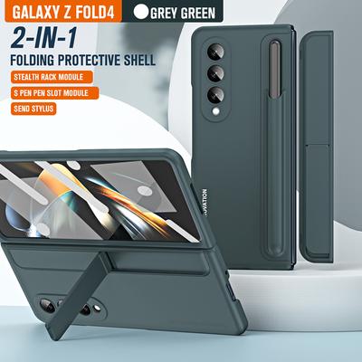 Anti -Shock Protection Case For Samsung Galaxy Z Fold 4 5g With Stylus Fold4 Phone Case Movable Pen Holder Stand 2in1 Fold4 Funda