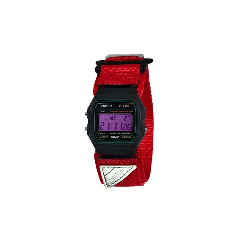 CASIO Customized watch modified series various colored mirrors black resin case classic retro small square watch fashion Qu F-91W-3