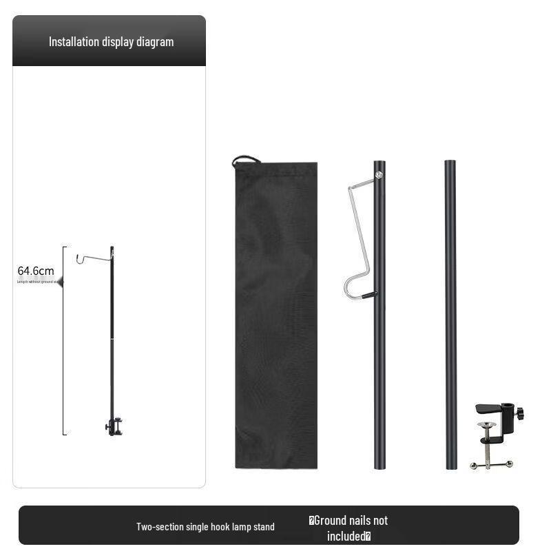 Jun Kai Wei Outdoor Ultralight Aluminum Alloy Tri-fold Portable Camping Table Lamp Stand