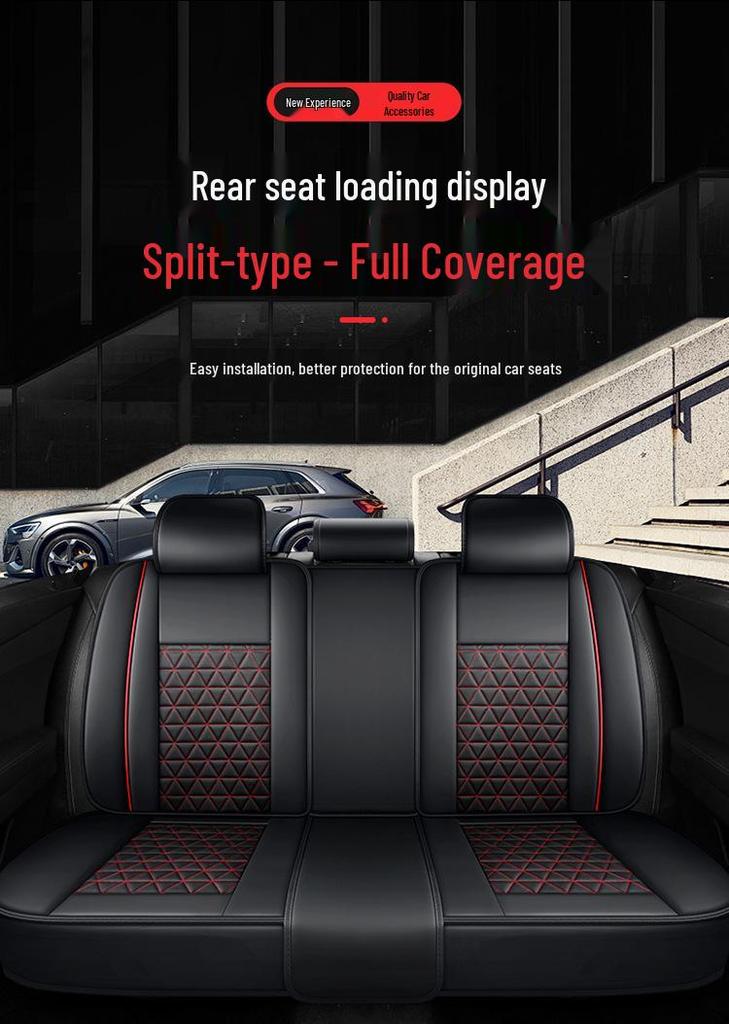 All-Season Full Leather Car Seat Cover, Dirt-Resistant, Universal Fit, Comfortable Hand Feel