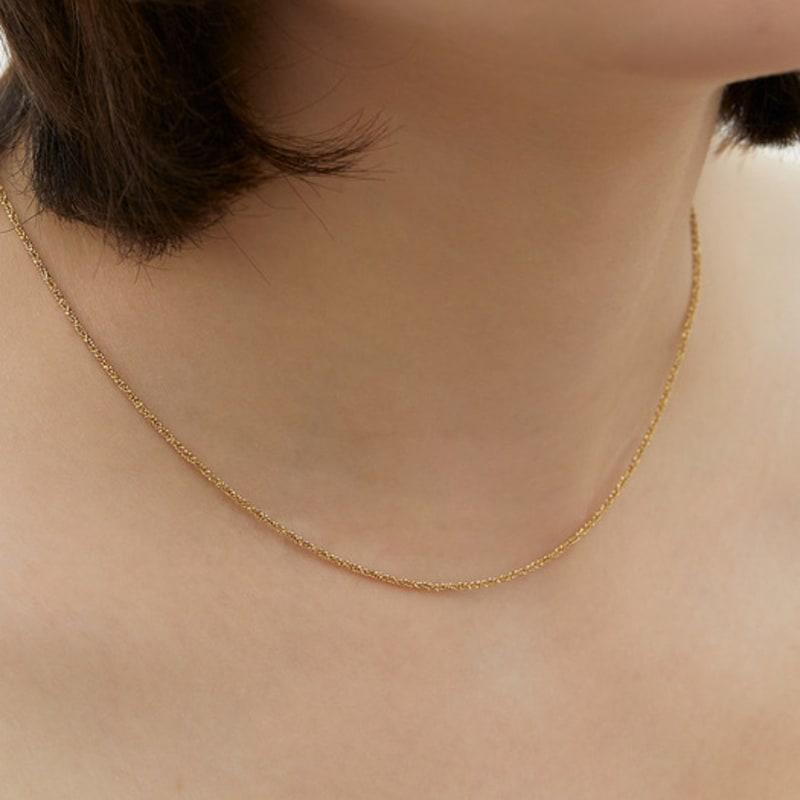 LUNNE Silver 925 Glitter Chain Necklace #LSN55