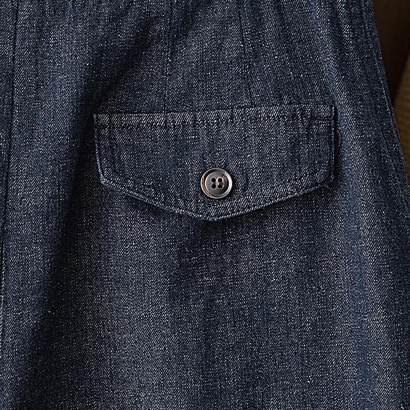 Sibaishe Women's High-Waist Washed Wide-Leg Denim Shorts
