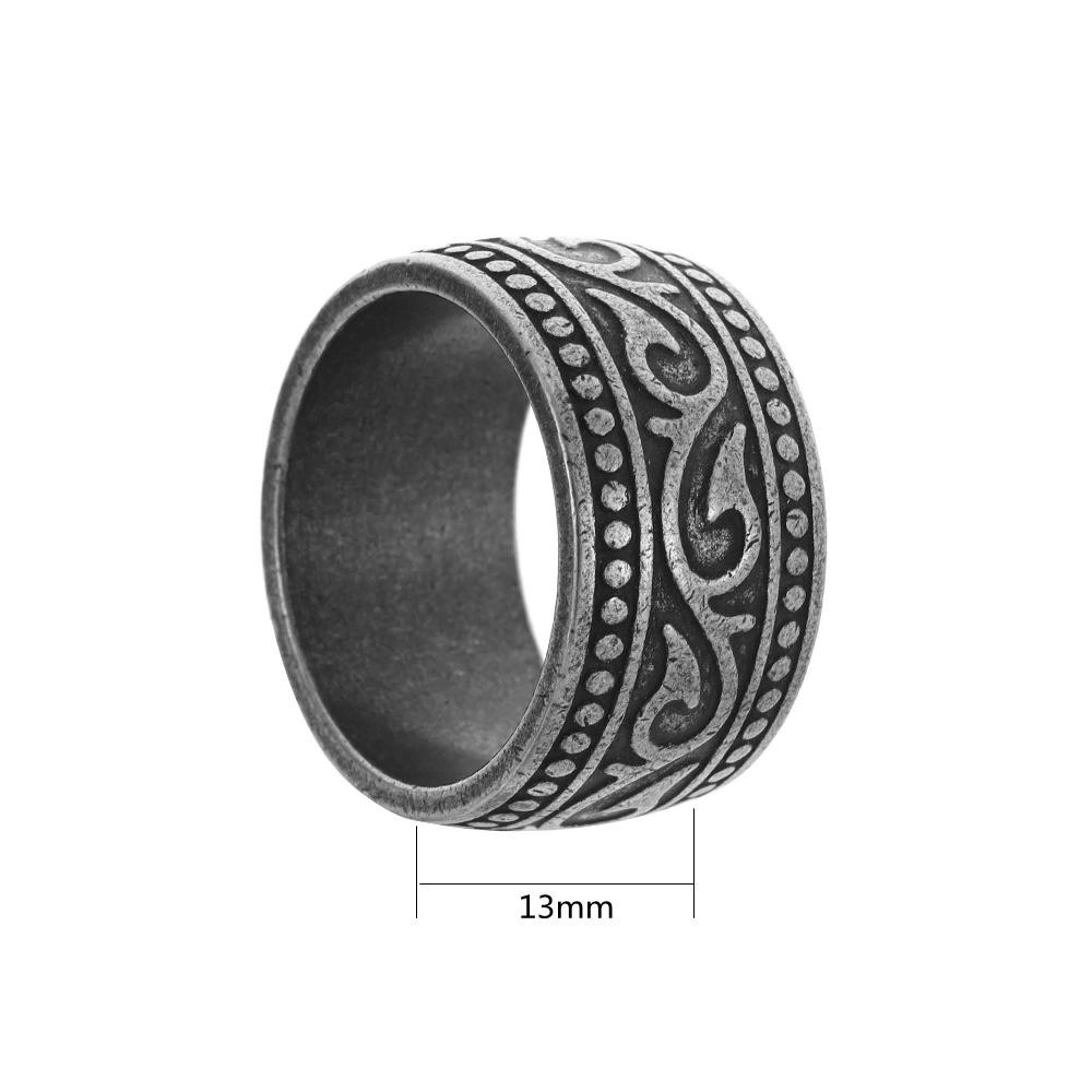 HNSP 316L Stainless Steel Viking Rune Signet Ring For Men Vintage Jewely Finger Accessories Male US Size