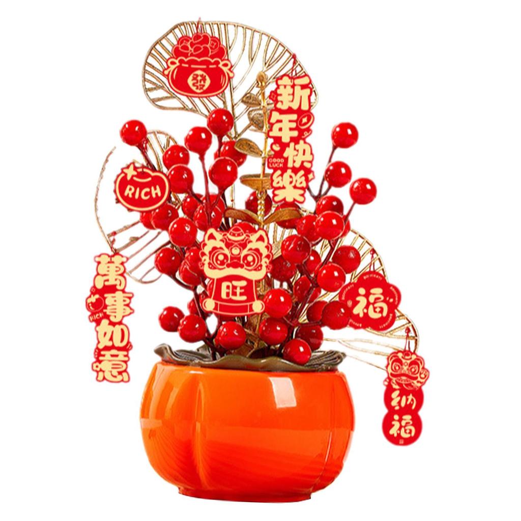 Chinese Lunar New Year Decoration Tabletop Ornament Artificial Flower Bouquet