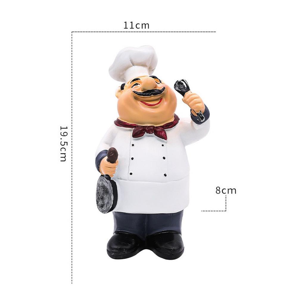 Rustic Bakery Chef Resin Statue - Farmhouse Cake Shop Decor for Kitchen Counter, Vintage Pastry Chef Gift for Bakers Food Lovers