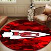 Kansas City Chiefs Football Runde Matte, Rutschfester Kreis Teppich Stuhlmatte Für Wohnzimmer, Schlafzimmer, Fußmatte Heimdekoration Geschenk Weihnachtsgeschenke