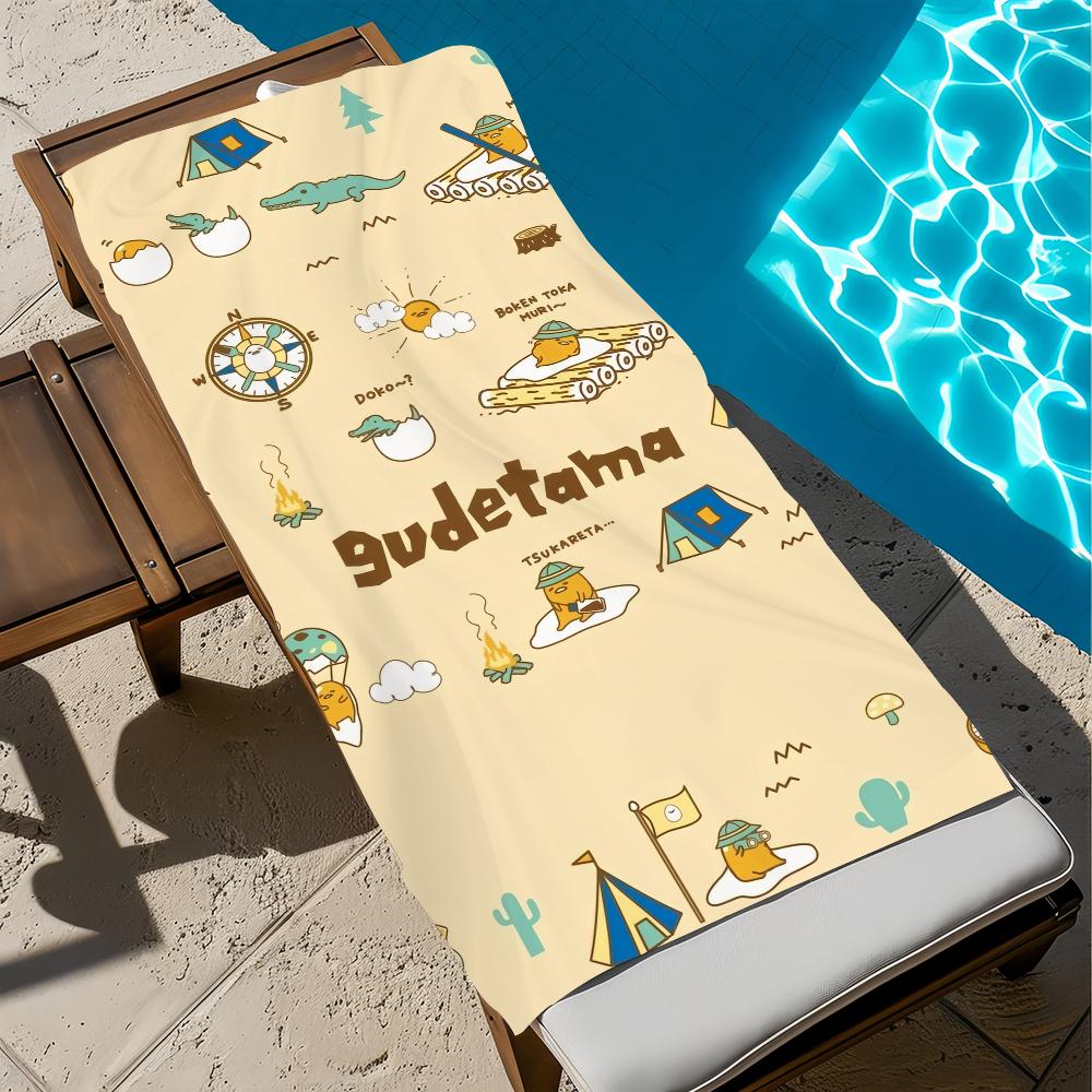 G-Gudetama-a cute anime Towel Beach Quick Dry Soft Pool Towels Gift for Travel Gym Shower Camping sports