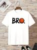 Bold BRO Lettering with Basketball Design Graphic Printed T-Shir Summer Girl Boy Shirt Casual Tops Crewneck Clothing