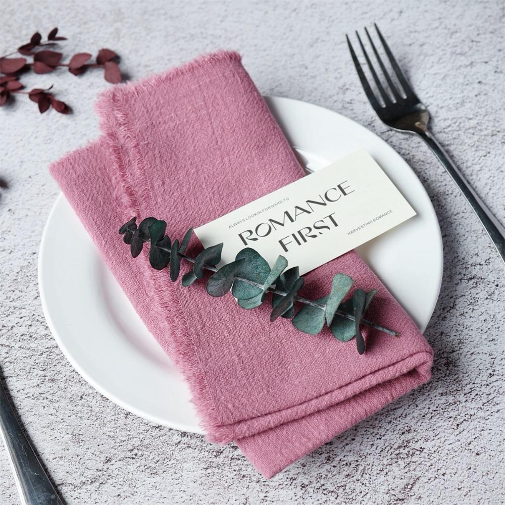 6pcs Cotton Cloth Napkin Washable Table Decoration Vintage Gauze Table Towel  Banquet