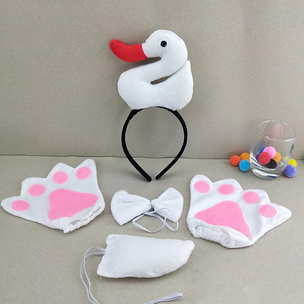Ente Gans Stirnbänder Gans Tier Schwanz Gans Set Cartoon Haarband für Bühne Kinder Kostüm Kopfschmuck