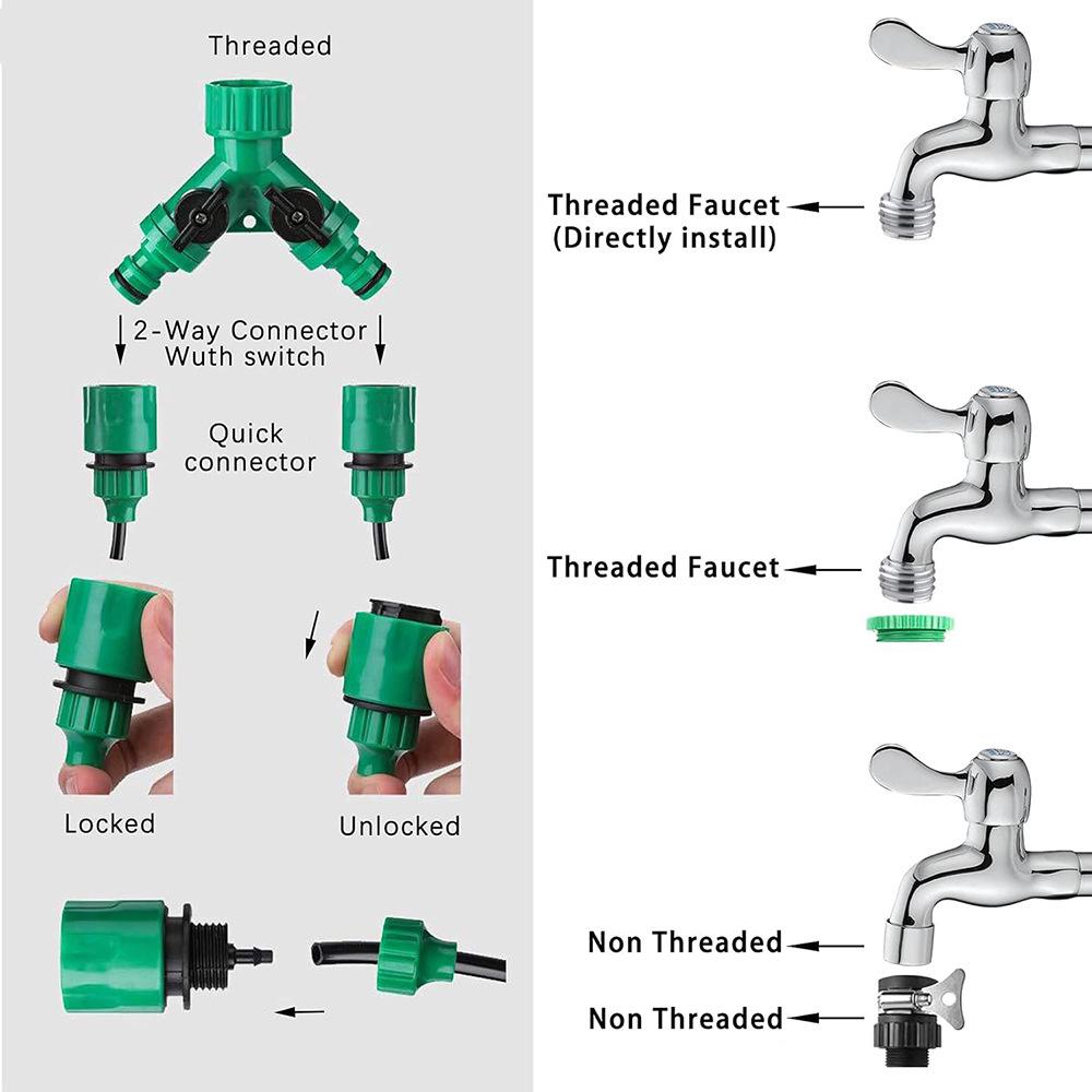 50m Adjustable Drip Irrigation Kit for Automatic Plant Watering