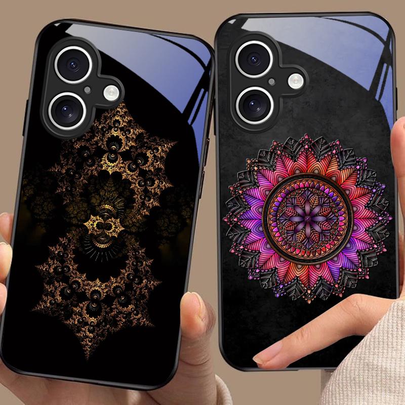 Luminous Black Lotus For Apple IPhone 16E 16 E 11 13 15 P Ro 14 Pro Max 12 Mini 7 8 Plus XR XS Black Tempered Glass Phone Case