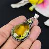 Lemon Topaz Gemstone Handmade 925 Sterling Silver Jewelry Pendant 2.56" KG-105