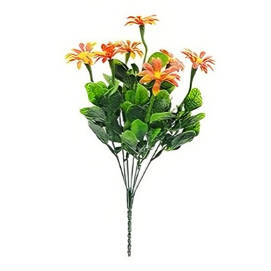 

Artificial Flowers Realistic Fake Silk Spring Wildflowers Bouquet with Stem Faux Greenery Shrubs Plants for Floral Arrangements Wedding Home Garden оранжевый