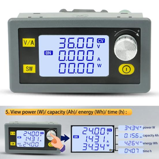 

Преобразователь постоянного тока напряжения, цифровой дисплей, четкий мониторинг, высокая точность, компактный размер, регулируемый модуль питания