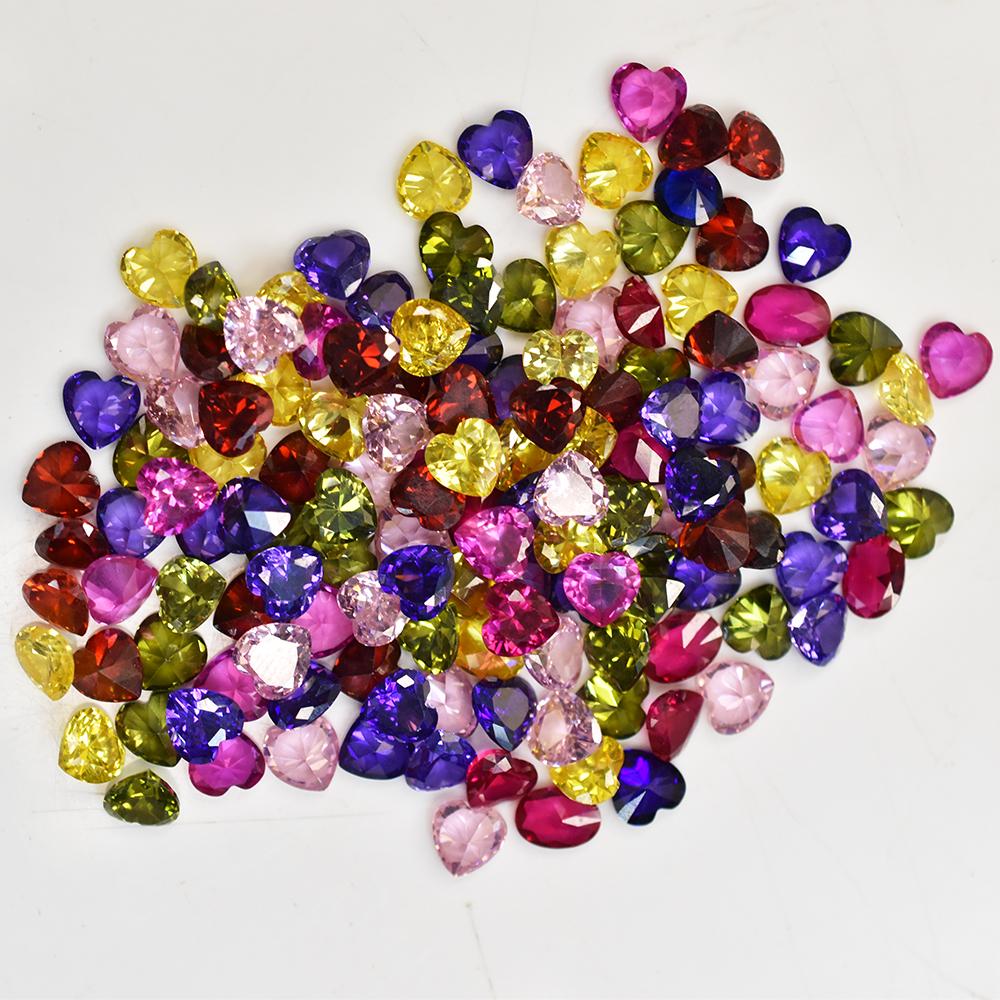 6x6 Mm Natural 3.6 Ct Mix Sapphire Heart Lot CERTIFIED Unique Gems Free Delivery Nsc-408