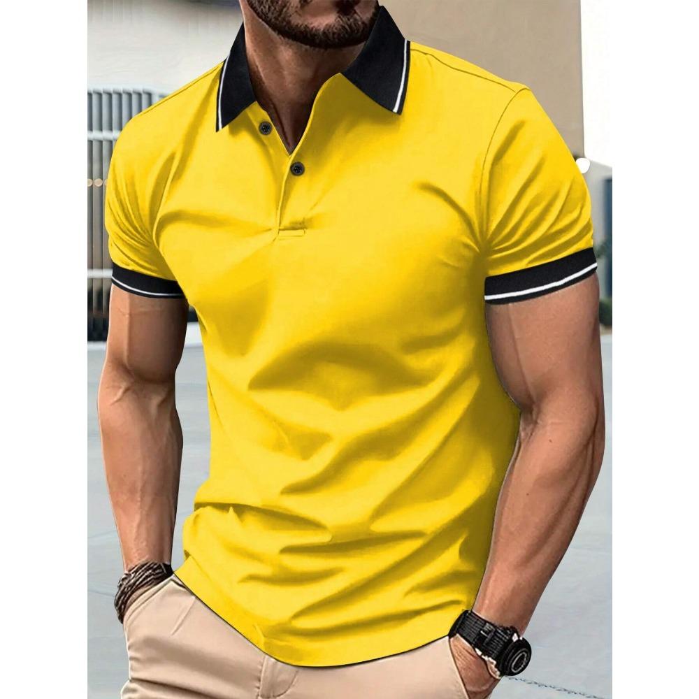

Мужская летняя футболка с короткими рукавами и лацканами, минималистичный ретро-тонкий спортивный и открытый топ, модный и универсальный, подходит для гольфа 3XL