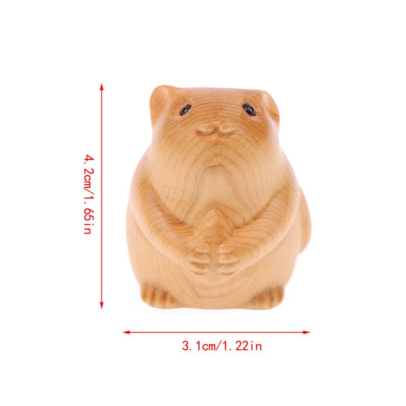 Roztomilá dřevěná malá ozdoba myši Domácí dekorace Retro Mini vyrobené malé figurky myši Dřevěné sochy Řezba Řezbářství Ornament