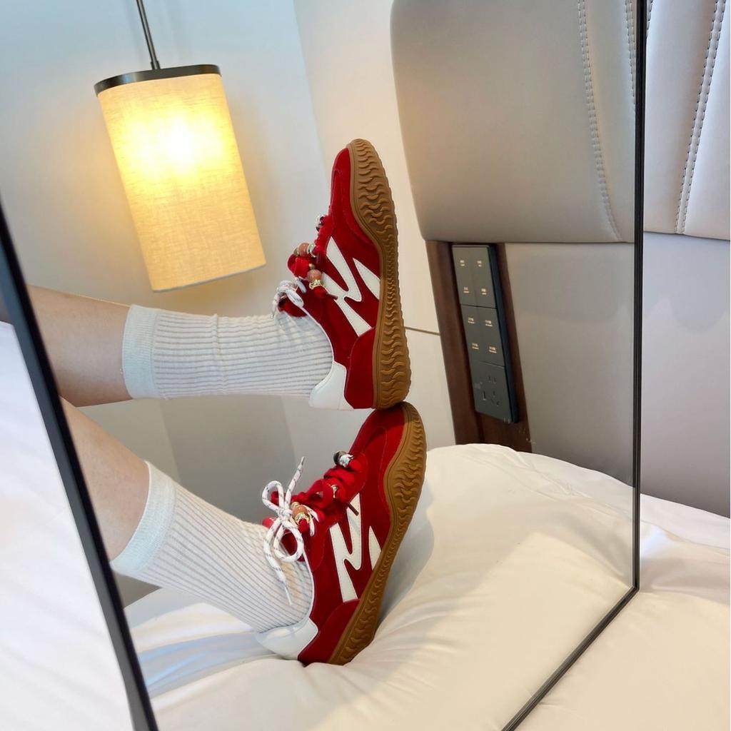 Cowhide version~ 3cm thick-soled Dexun shoes, new sports versatile casual shoes in autumn 2025, women's color matching Forrest Gump shoes