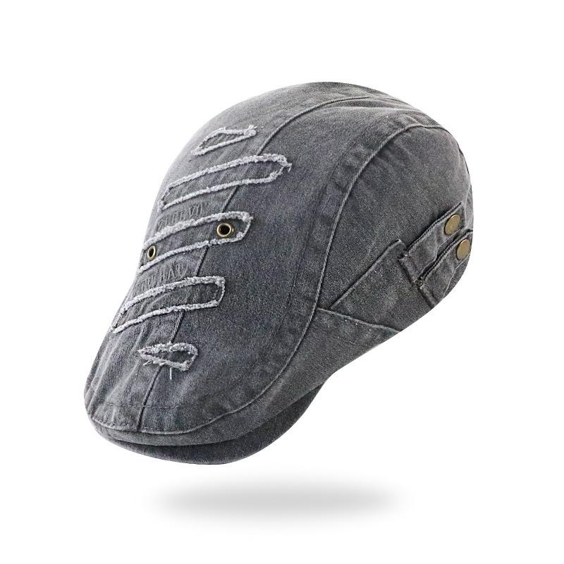 

New, unique, niche-style cap: washed and distressed baseball cap with breathable mesh lining adjustable темно-серого