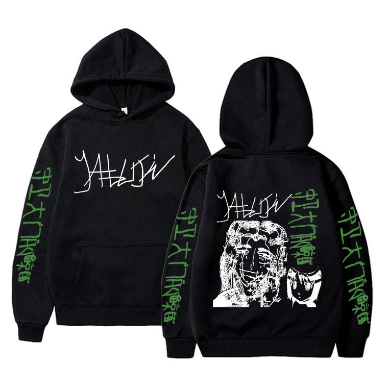 Limited Edition Yabujin Print Hoodie Herren Damen Lässige Übergroße Kapuzenpullover Herren Vintage Streetwear Unisex Fleece Baumwoll-Sweatshirt