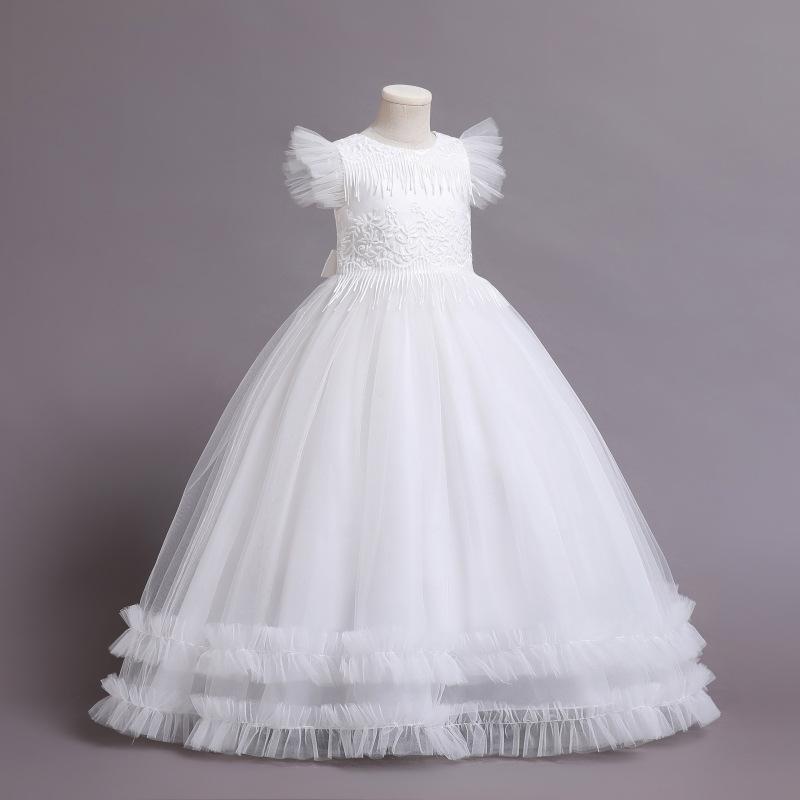 Floral Princess Ball Gown Dress for Girls 2-10 Years - Elegant Birthday/Party/Wedding Formal Dress with Petal Sleeves