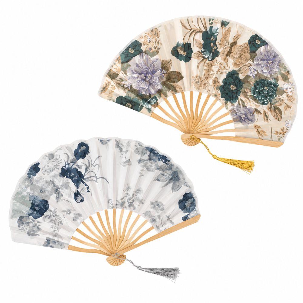 Portable Hand Fold Fan Chinese Style Retro Shell Fan Living Room Cabinet Decor