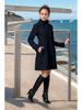 European Size Women's Mid-Length Wool Hooded Double-Breasted Cape Coat