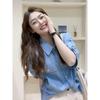 Loose-Fit Shirt with Hong Kong Style, Versatile and Comfortable, Women's Cuffed Blouse