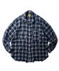 Deoleseukyu Plaid Check Teddy Shirt [Navy]