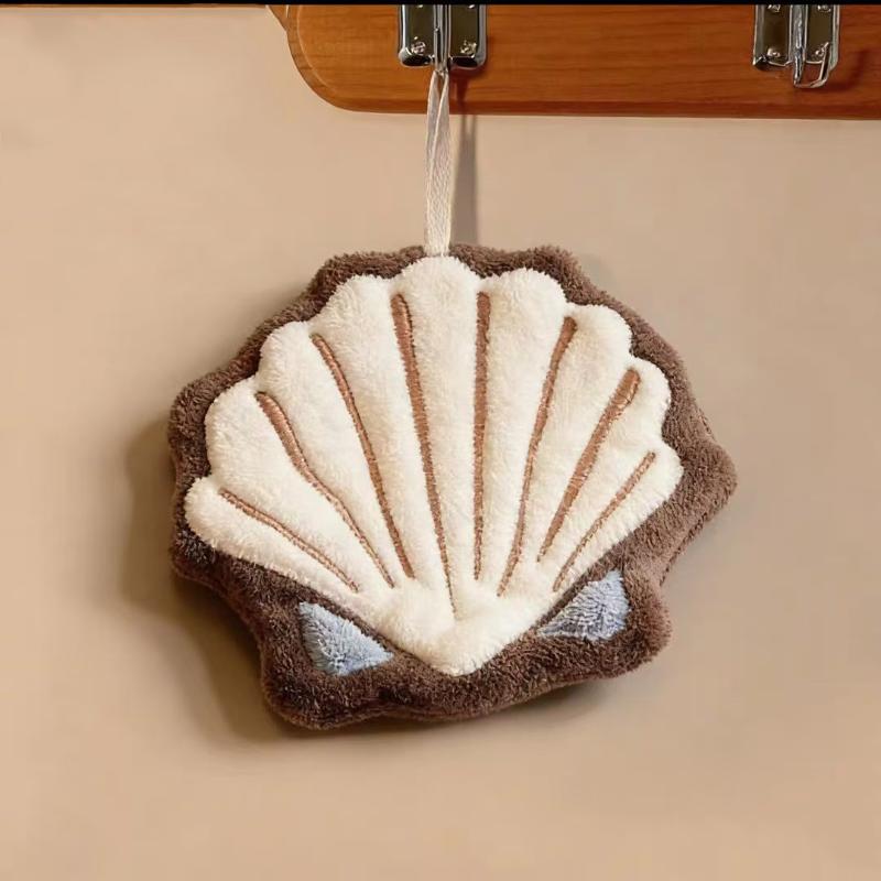 

1 Pcs Cute Starfish Shape Super Water-Absorbing Soft Hand Towel For Bathroom Kitchen Washing Hands Cloth Convenient Hanging shell