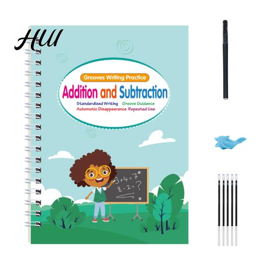 Children Handwriting Improvement Kit Writing Practice Book for Kids Reusable Preschool Workbooks English Learning Letters And Drawing Set Grooved A