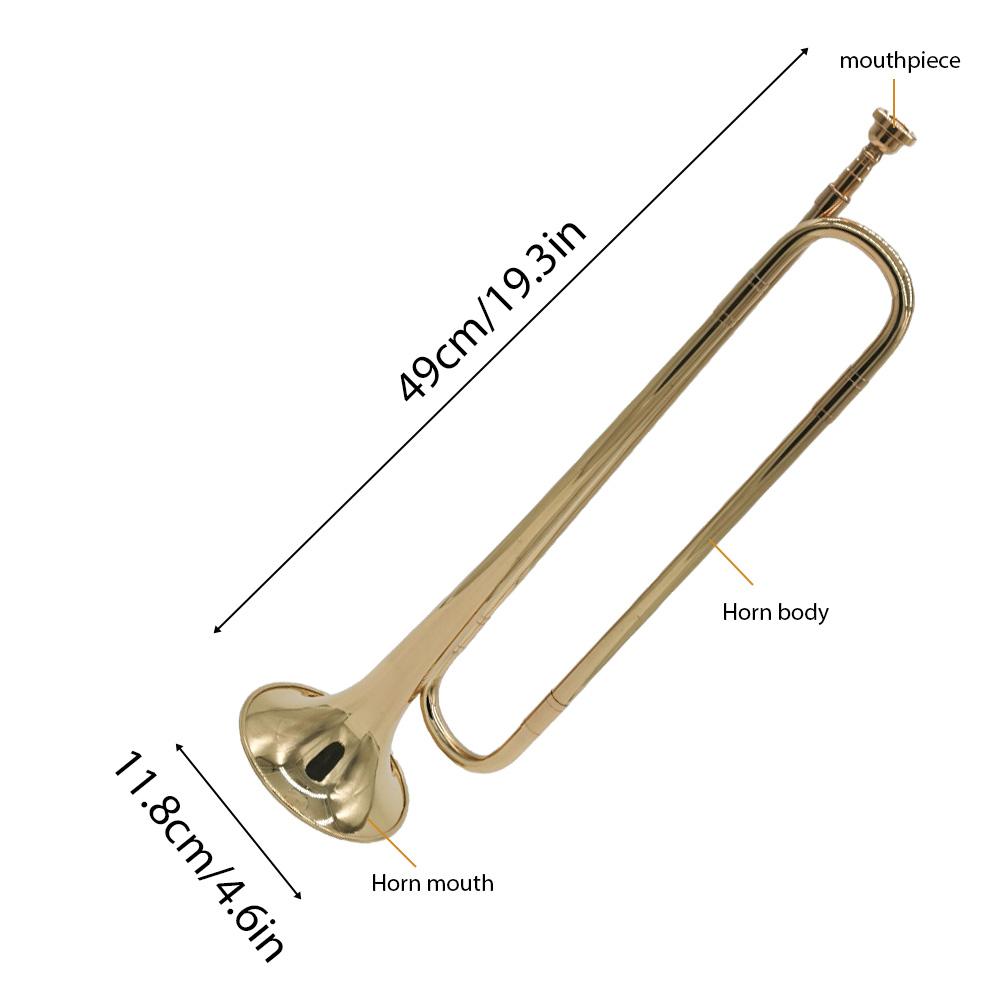 Brass Trumpet Bb Flat Bugle with Mouthpiece Orchestra Music Instrument Gold Lacquer Finish for