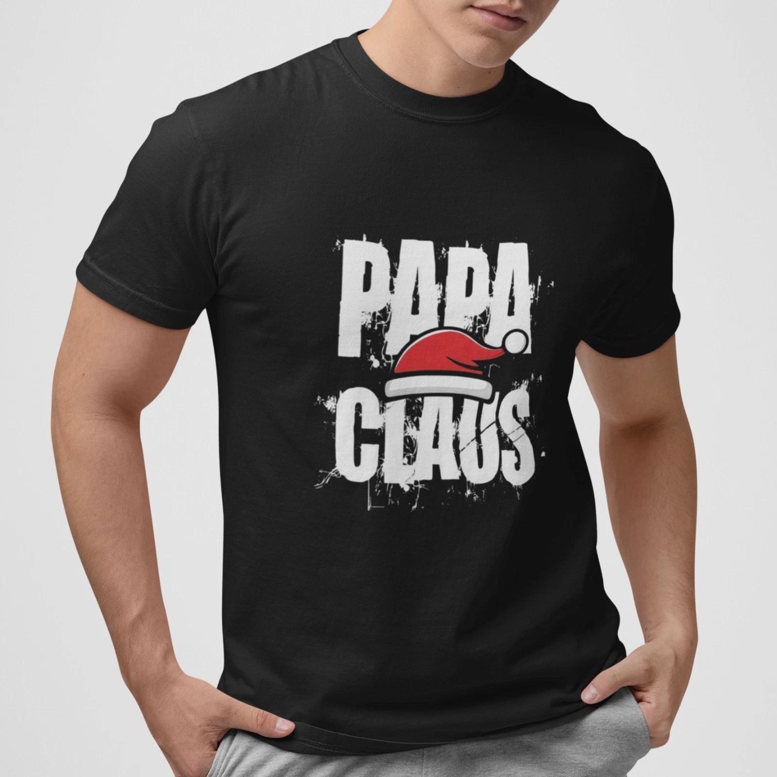 

Papa Claus Christmas Dad Shirt Santa Hat Graphic Tee Funny Holiday Gift Unisex S