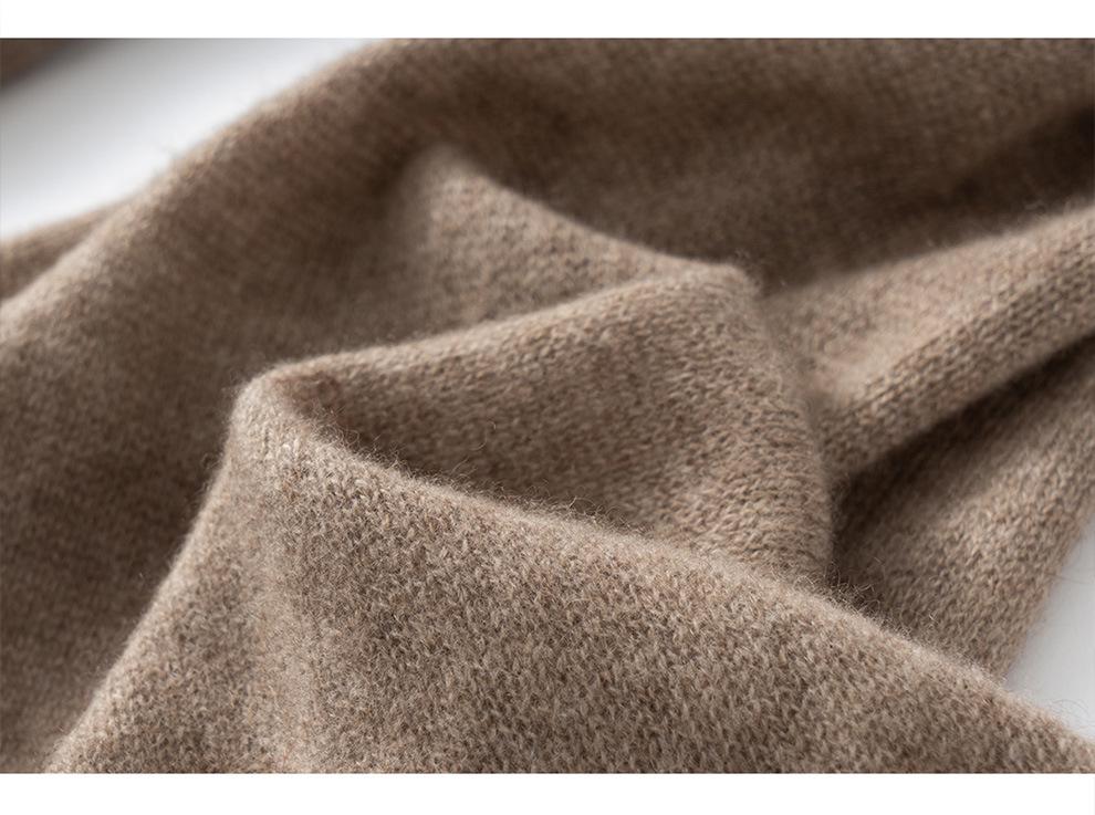 Women's 100% Pure Cashmere Solid Color Knit Shawl - Warm Fashion for Autumn & Winter
