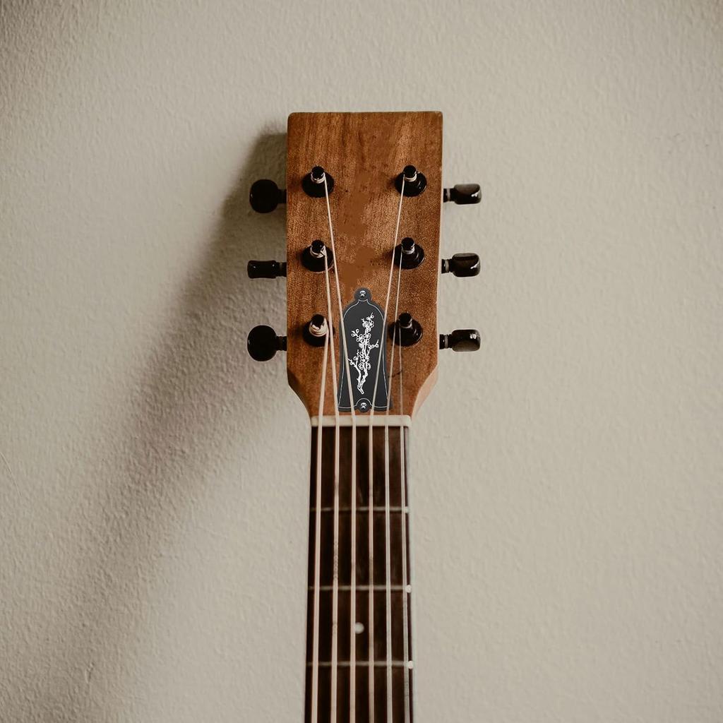 SUPVOX Black Bell-Shaped Truss Rod Cover with Tree Pattern for Electric Guitar, 2 Holes, Metal, Easy to Install with Screws, 2.30 * 1.06 * 0.05 Inch