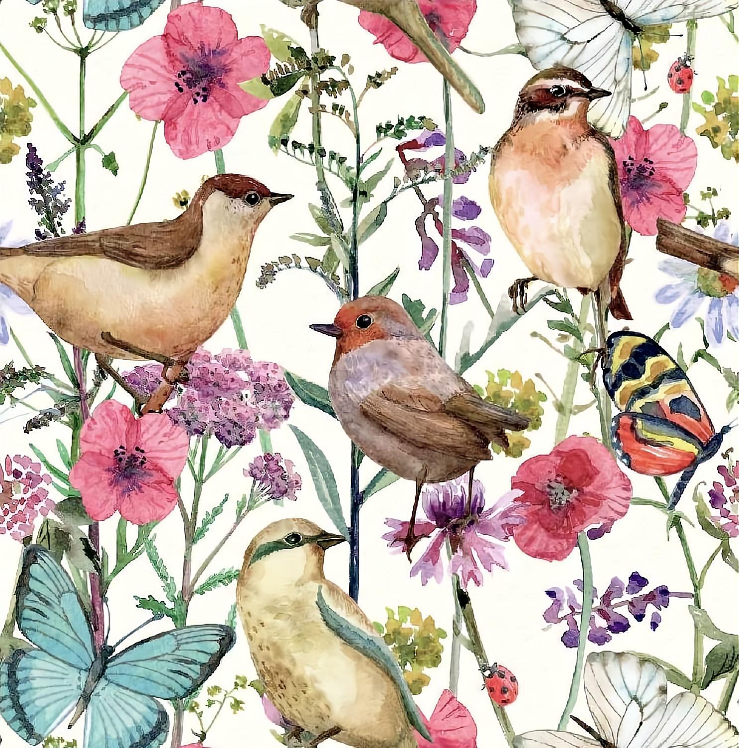 

Colorful Bird Wallpaper Removable Self Adhesive Printed Wall Paper Decorative Floral Vintage Peel and Stick Contact Paper 3mx45cm