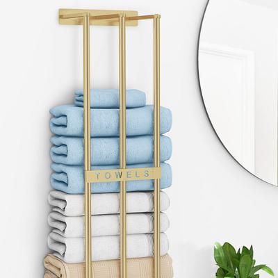 Towel Holder Bathroom Towel Holder  Wall Mount Towel Stand Heavy Duty Punch Free Towel Storage Holder For Home