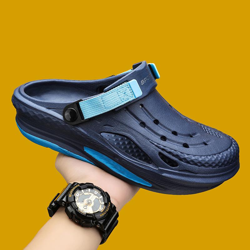 Summer Casual Sandals Shoes Men's All-match Wear-resistant Shoes Fashion Sandals Shoes for Men Men's Beach Baotou Sandals Hollow Breathable Mesh Shoes