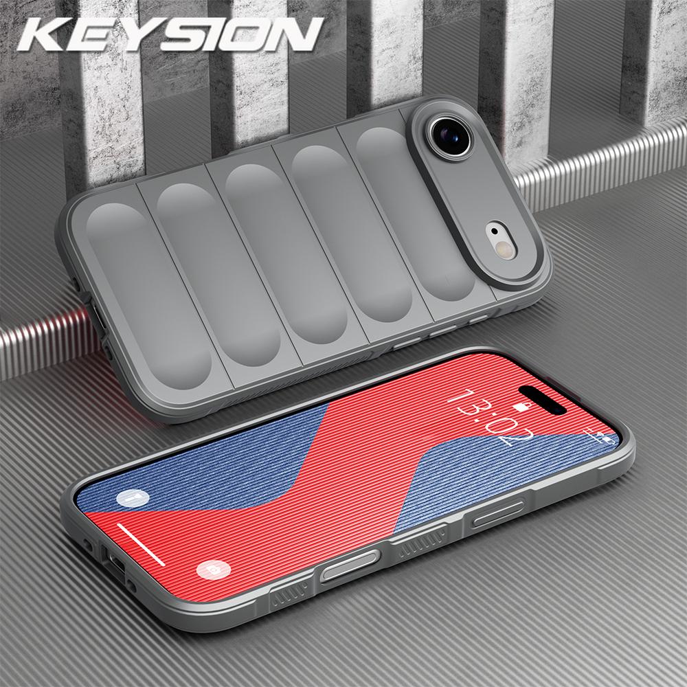 KEYSION Shockproof Matte Phone Case for iPhone 17 Pro Max 2025 Anti-skid Soft Silicone Phone Back Cover for iPhone 17 17 Air