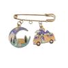 Retro Bohemian RV Camping Decorative Brooch Pendant