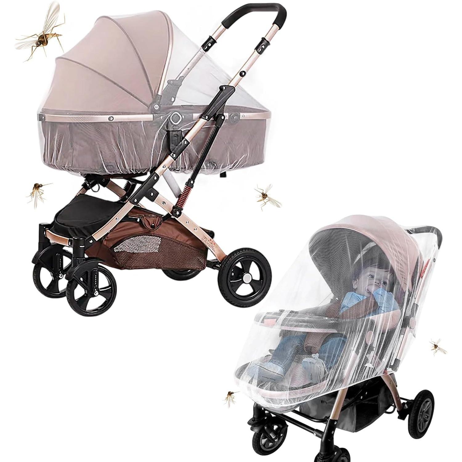 Baby Mosquito Net for Pram, Universal Mosquito Fly Bug Insect Net Protection Cover for Pushchair, Pram, Buggy, Bassinet, Carrycot, Travel Cot белый