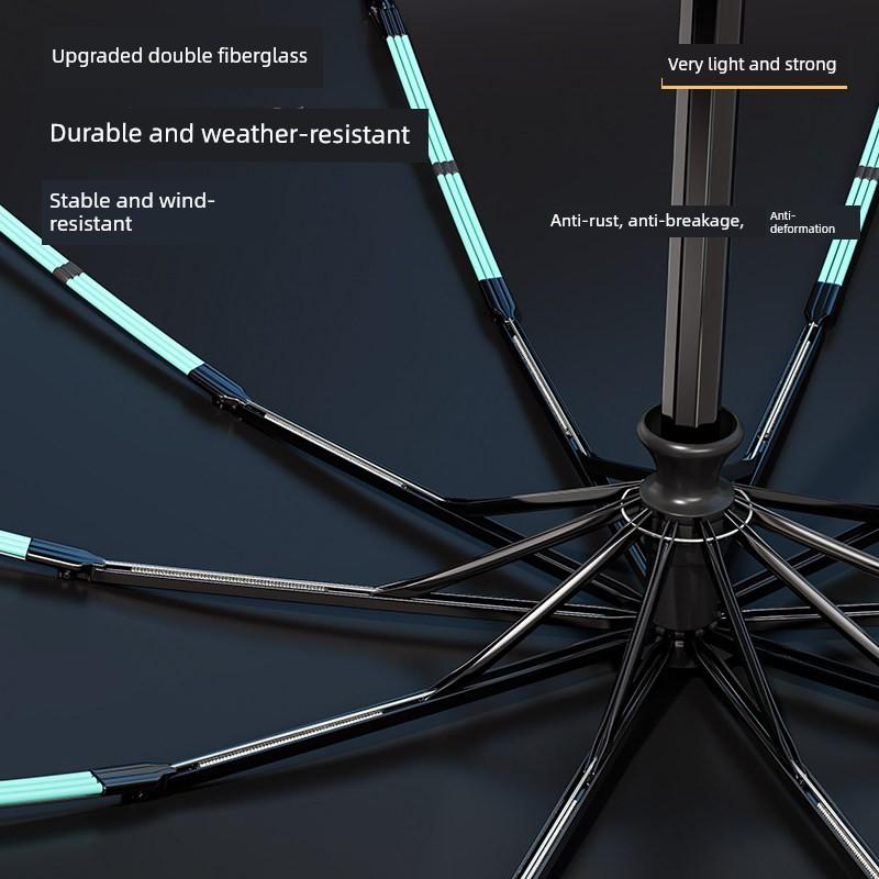 Portable Automatic Umbrella, Enlarged, Thickened, and Reinforced, Dual-Purpose for Sun and Rain, Large Size, Suitable for Male and Female Students