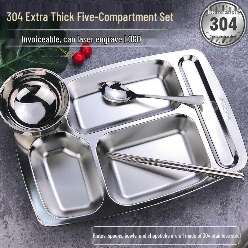 

Adult 304 Stainless Steel Divided Lunch Tray