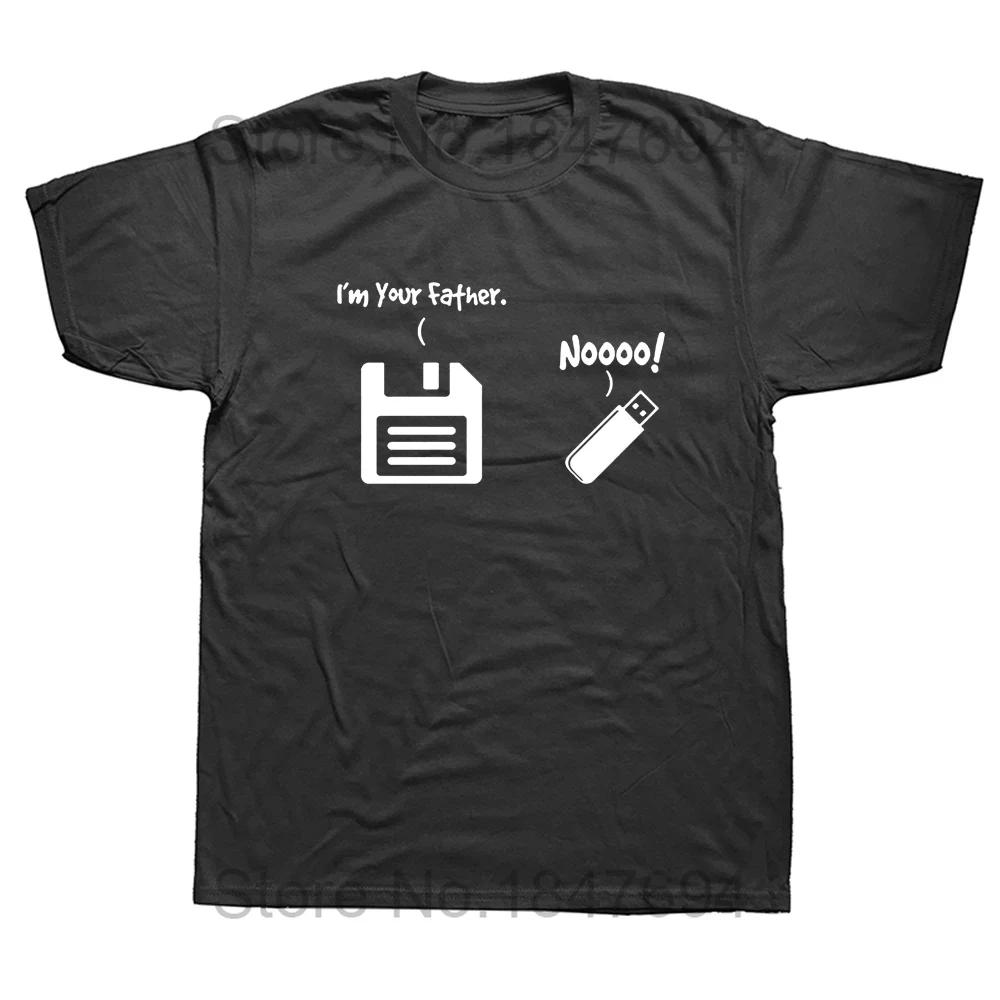 Ich bin dein Vater Shirt USB Diskette Computer Geek T-Shirts Grafik Baumwolle Streetwear Kurzarm Geburtstagsgeschenke T-Shirt