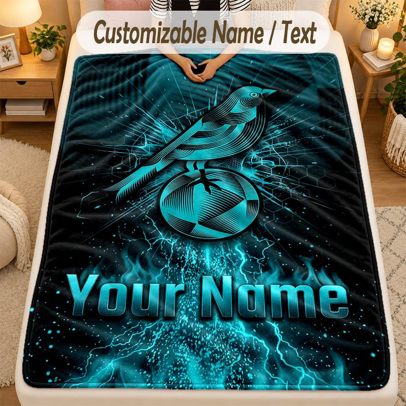 Flannel BlanketNorwich City Custom Name Text Personalized Soft Warm Throw Blanket Home Decor Gift