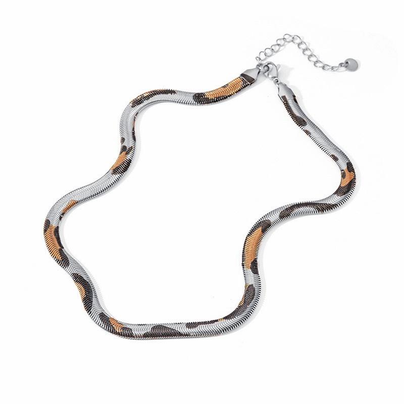 HECHENG,Snake Hip Hop Chain Snake Leopard Print Necklace Fashion Metal Jewellery Necklace Accessories Chain 1 Pcs