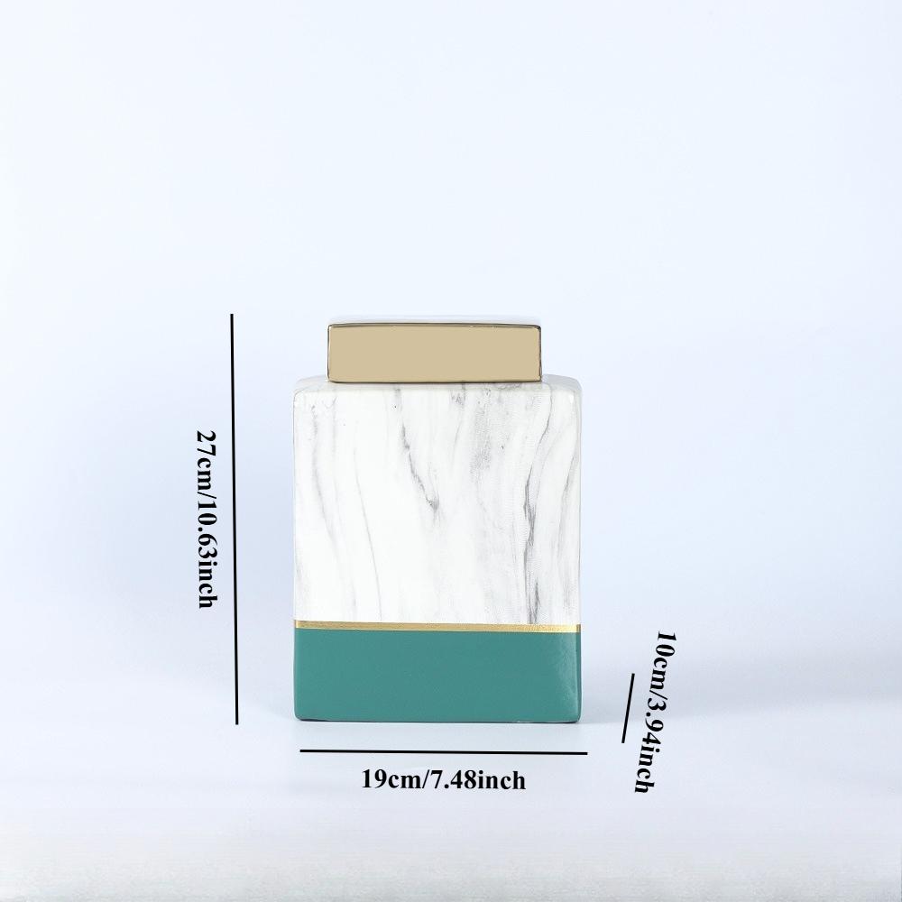 Light Luxury Three In One Ceramic Jar with Lid, Home Decoration, Handicrafts, Storage Cabinets, Vases, Multi-purpose Design