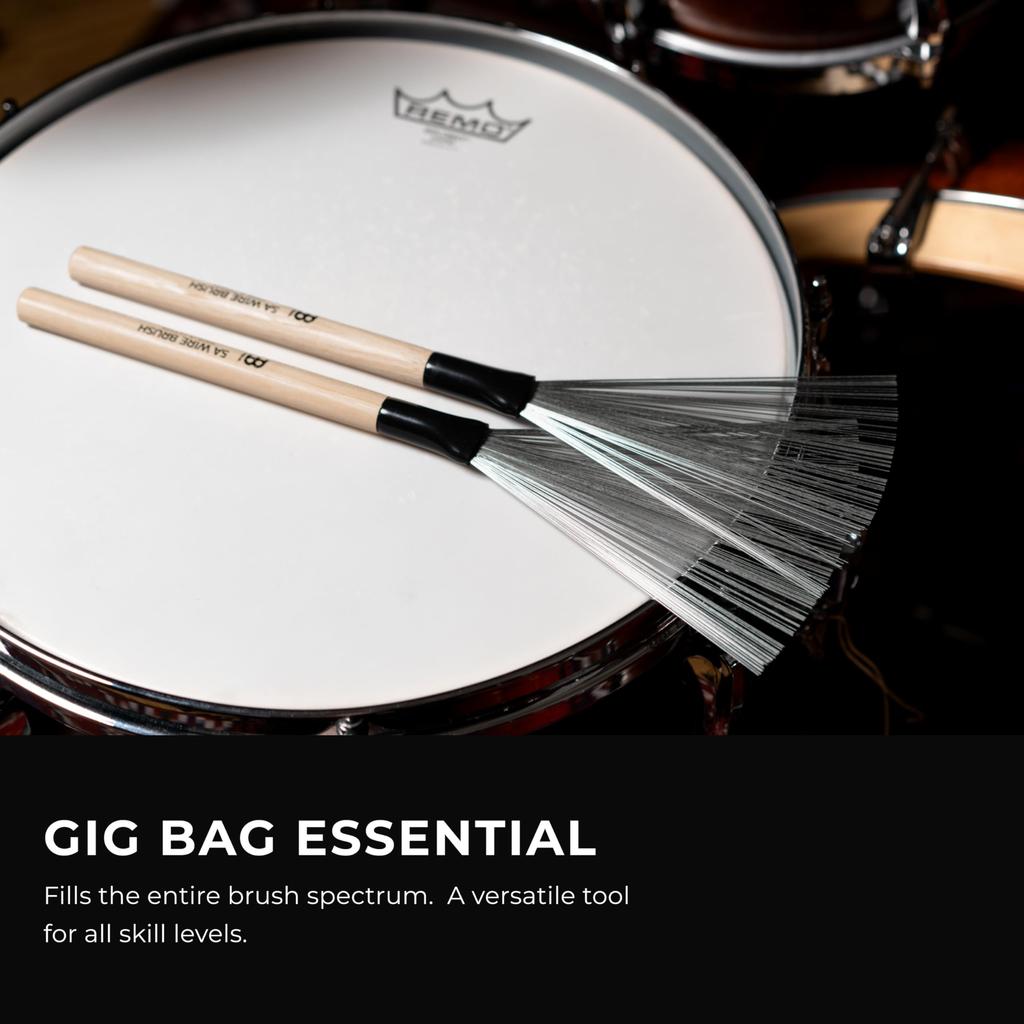 MEINL Stick Brush 5A Fixed Wire Brush with Wood SB310 x & Grip, (339 14.3mm)